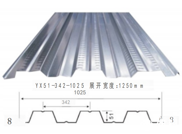 YX51-342-1025型開口樓承板