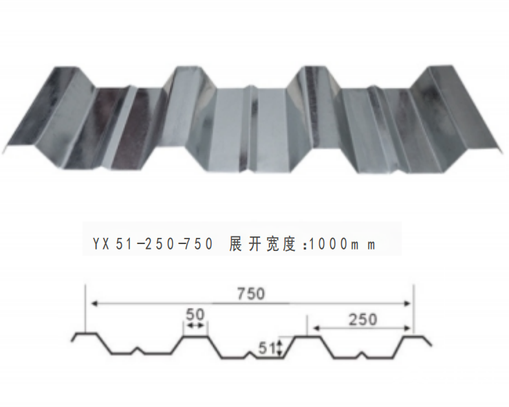 YX51-250-750型開口樓承板