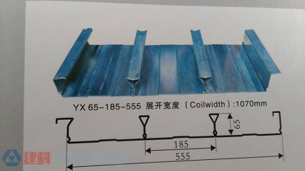 YXB65-185-555全閉口樓承板(BD65-185-555閉口型鋼承板